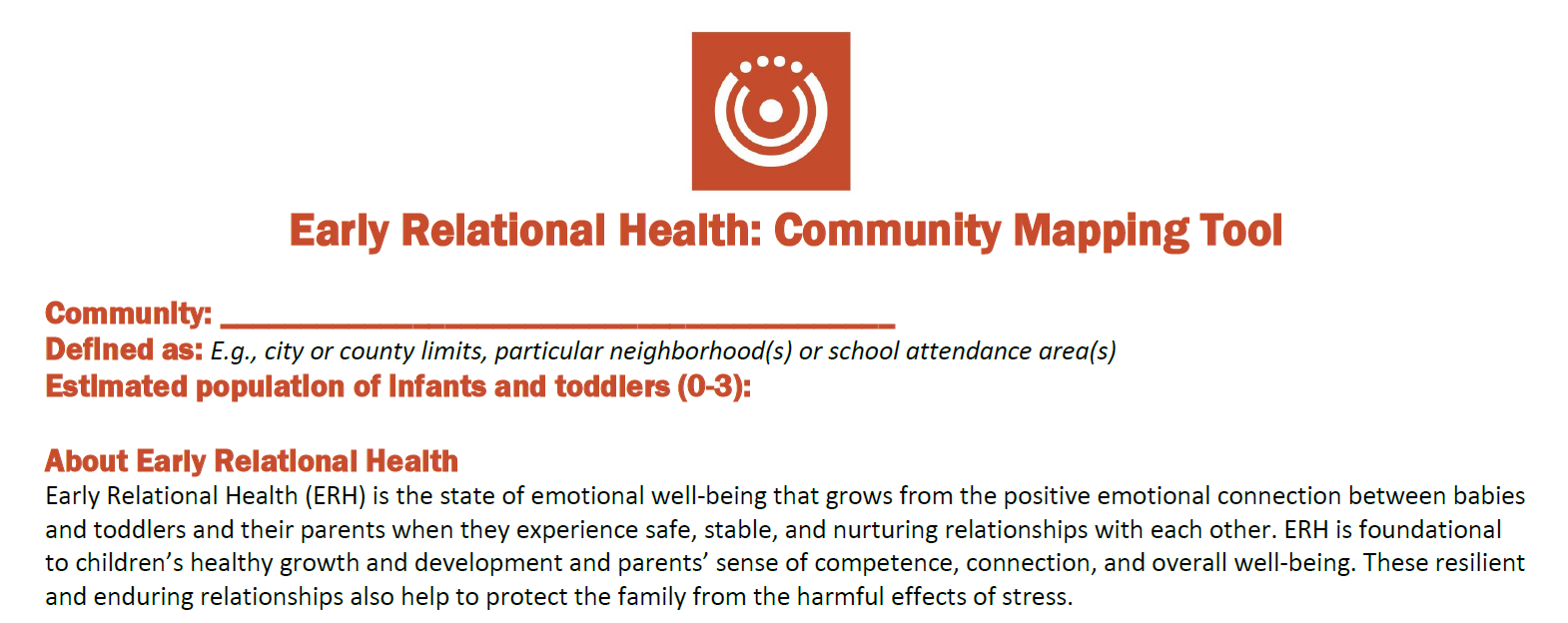 Screenshot of community mapping tool header