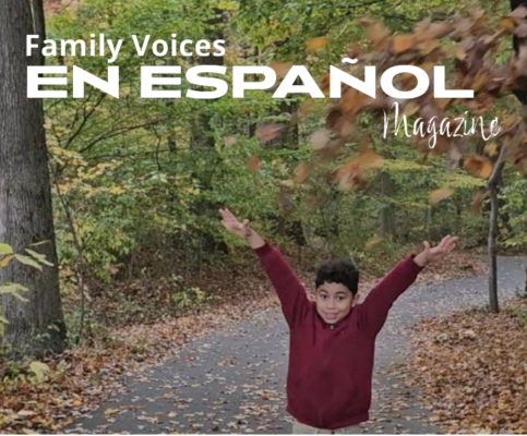 cover photo of Family Voices En Espanol magazine featuring boy jumping outside