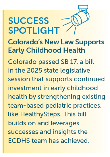 Text box highlighting impact of a new state law passed in Colorado to help support early childhood health